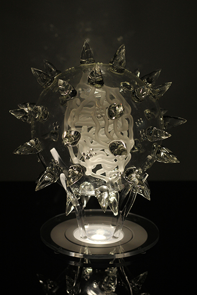 glass virus sculpture by Luke Jerram